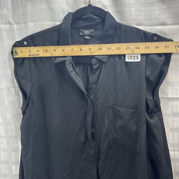 Mossimo Women's Shirt Size L Color Black Casual Button Up - Picture 5 of 14